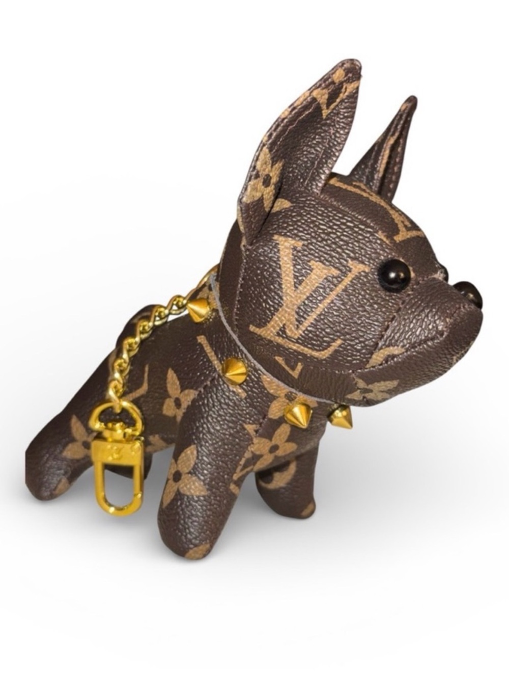 Cute Brown  Bulldog Key Charm